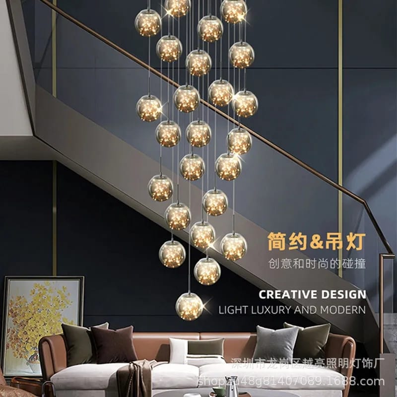 LUXURY Creative Modern SMD Glass Ball Chandelier (25 Lights)