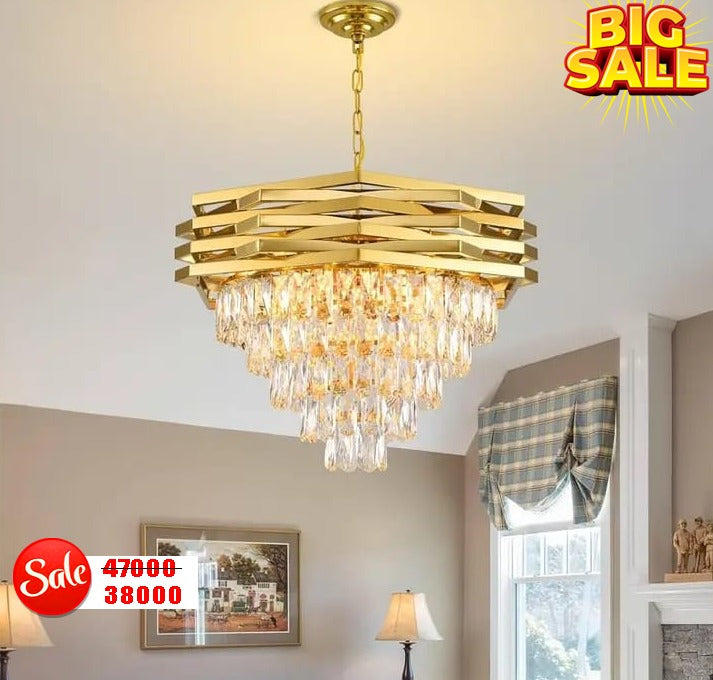 Artistic Designer Luxury Crystal Chandelier ( Size : 800mm Diameter with 7 Crystal Layers)