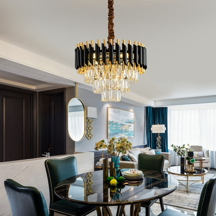Post Modern Luxury Black & Gold Crystal Chandelier ( Size : 400mm Diameter )