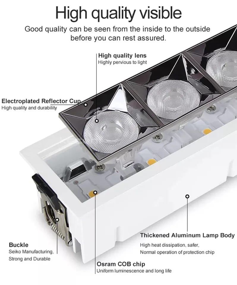 Embedded LED Linear Light ( Laser Blade ) 10Watt Osram LED Chip ......2 Years Warranty