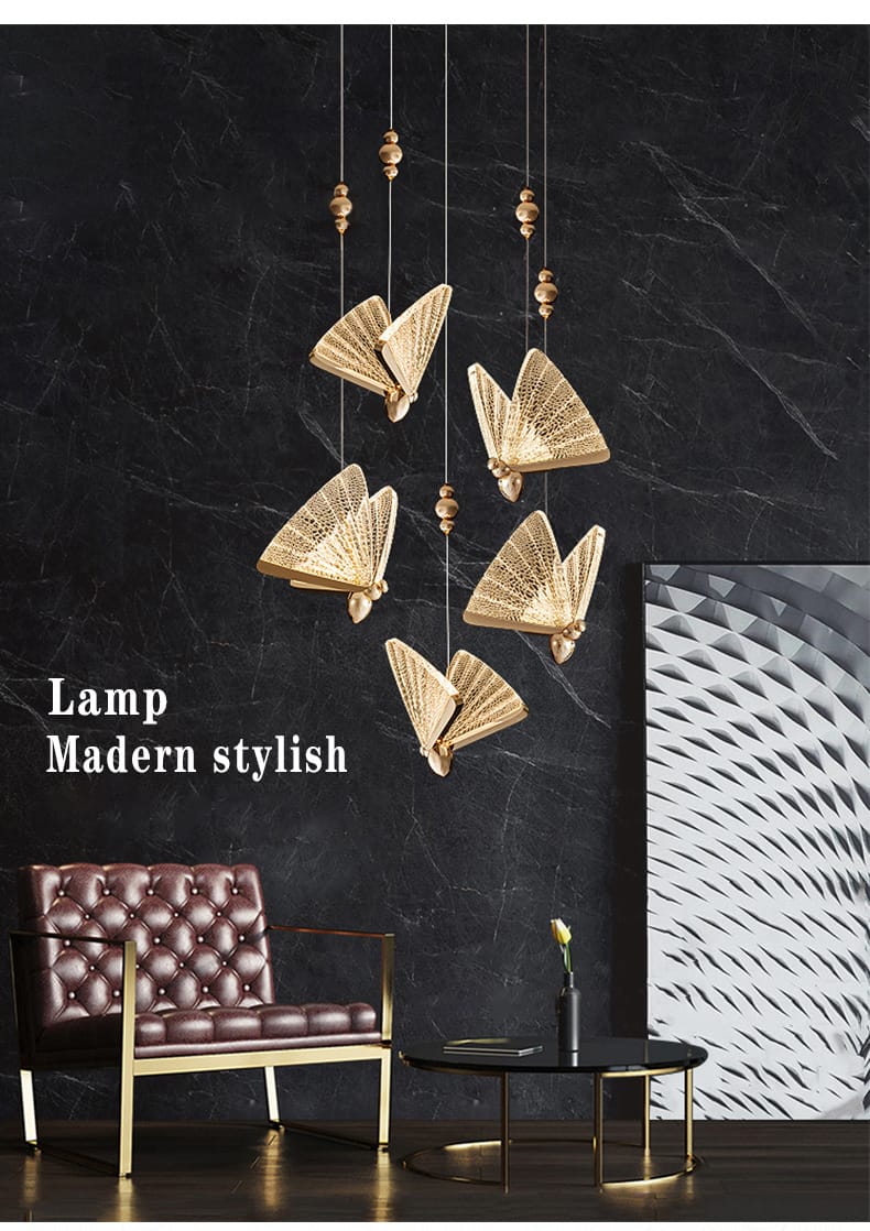 LUXURY Modern Butterfly Pendant Light ( With Clear Acrylic)