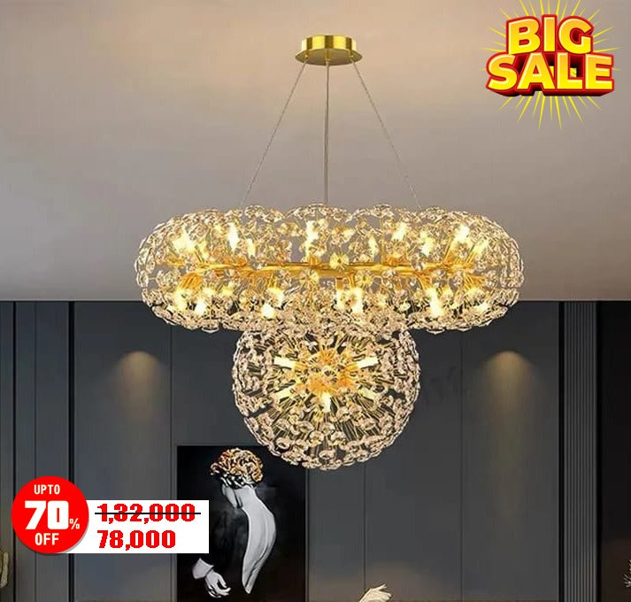 Artistic Designer Luxury Luster Crystal Chandelier ( Diameter 800mm + 400mm )
