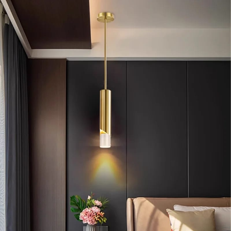 Long Cylindrical Luxury COB Pendant Light ( Antique Black Color)