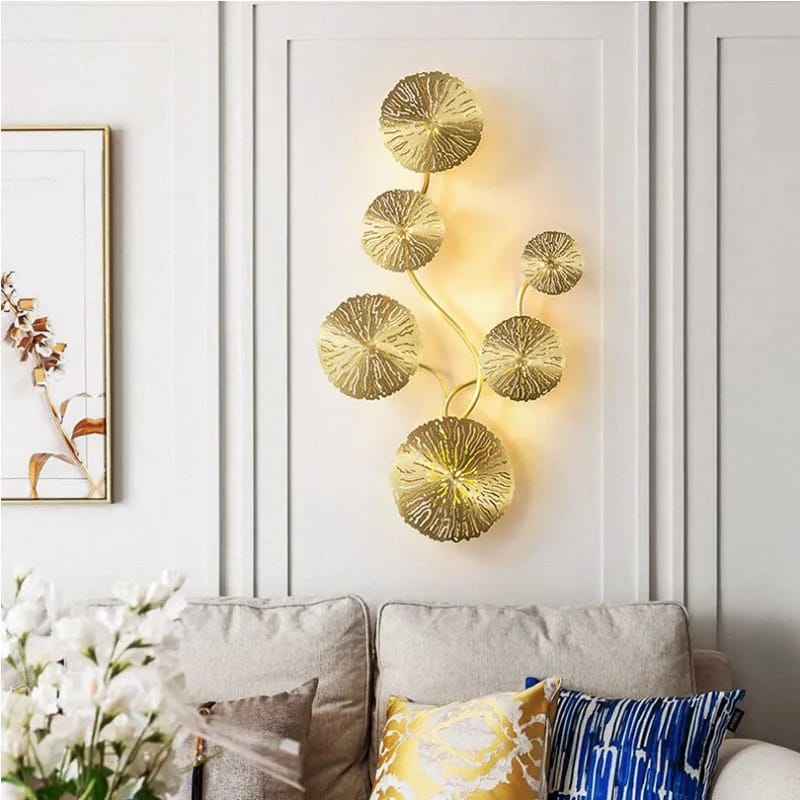 Luxury Designer Luster Lotus Leaf Wall Décor Scones