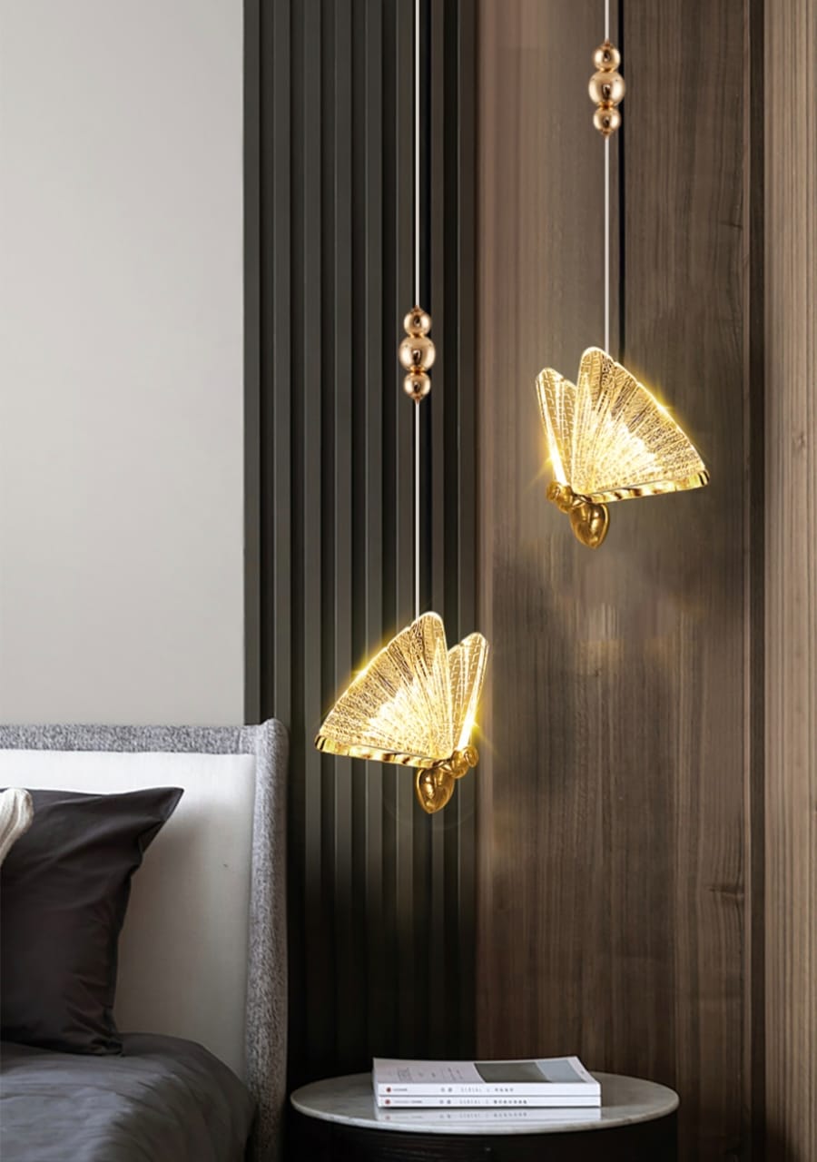 LUXURY Modern  Butterfly Pendant Light ( With Clear Acrylic)