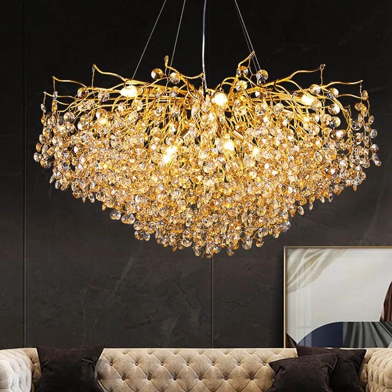 Artistic Modern Gold Luster Luxury Tree Branches Crystal Chandelier ( 800mm Diameter )