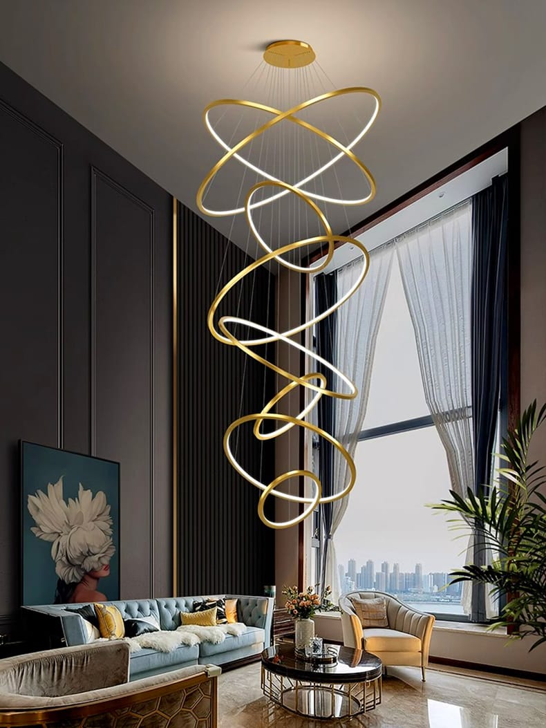 Ultra Modern Creative Luxury Chandelier ( 10 Rings) 15,12,10,9,8,7,6,5,4,3 in Stainless Steel