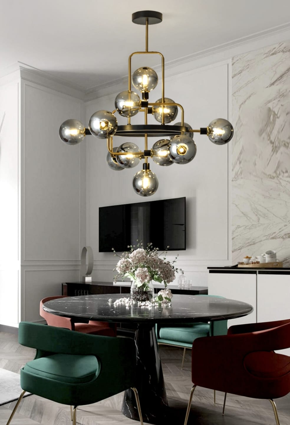 Modern Nordic Glass Chandelier