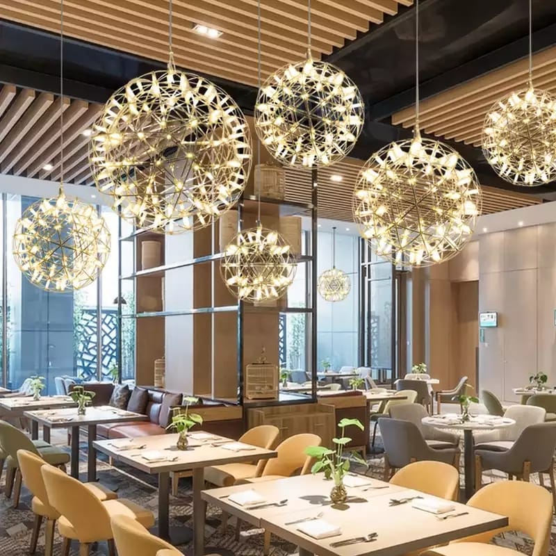 Modern Loft Stainless Steel Luster Sparkle Ball LED Pendant