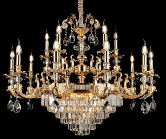 Europen Style Designer Luxury Crystal Chandelier 12 Lamps ( Diameter 3.5 Feet )