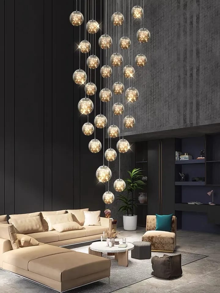 LUXURY Creative  Modern SMD Glass Ball Chandelier (25 Lights)