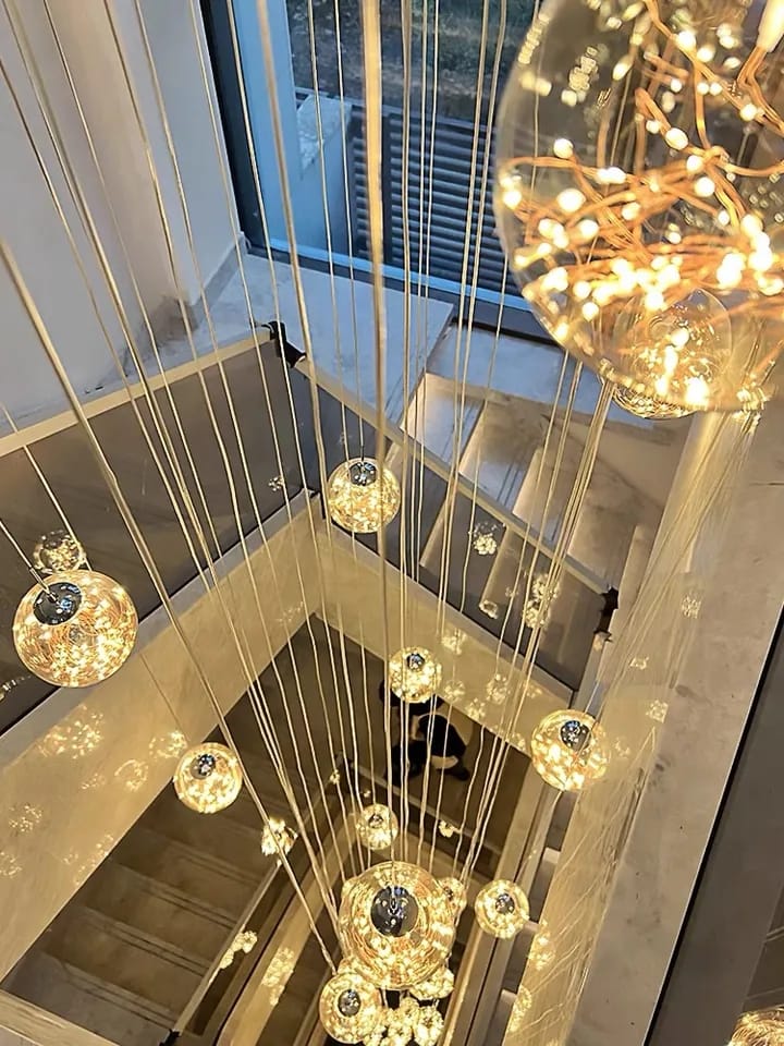 LUXURY Creative  Modern SMD Glass Ball Chandelier (25 Lights)