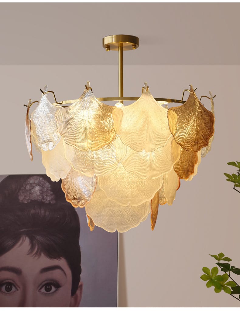 Nordic Luxury French Style Shell Shape Glass Chandelier ( Dia 750mm )