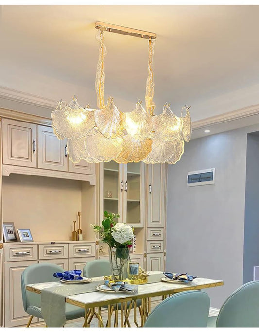 Nordic Luxury French Style Shell Shape Glass Chandelier