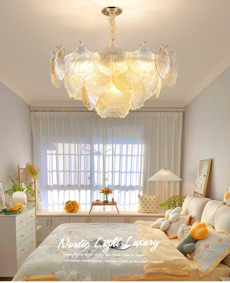 Nordic Luxury French Style Shell Shape Glass Chandelier ( Dia 750mm )