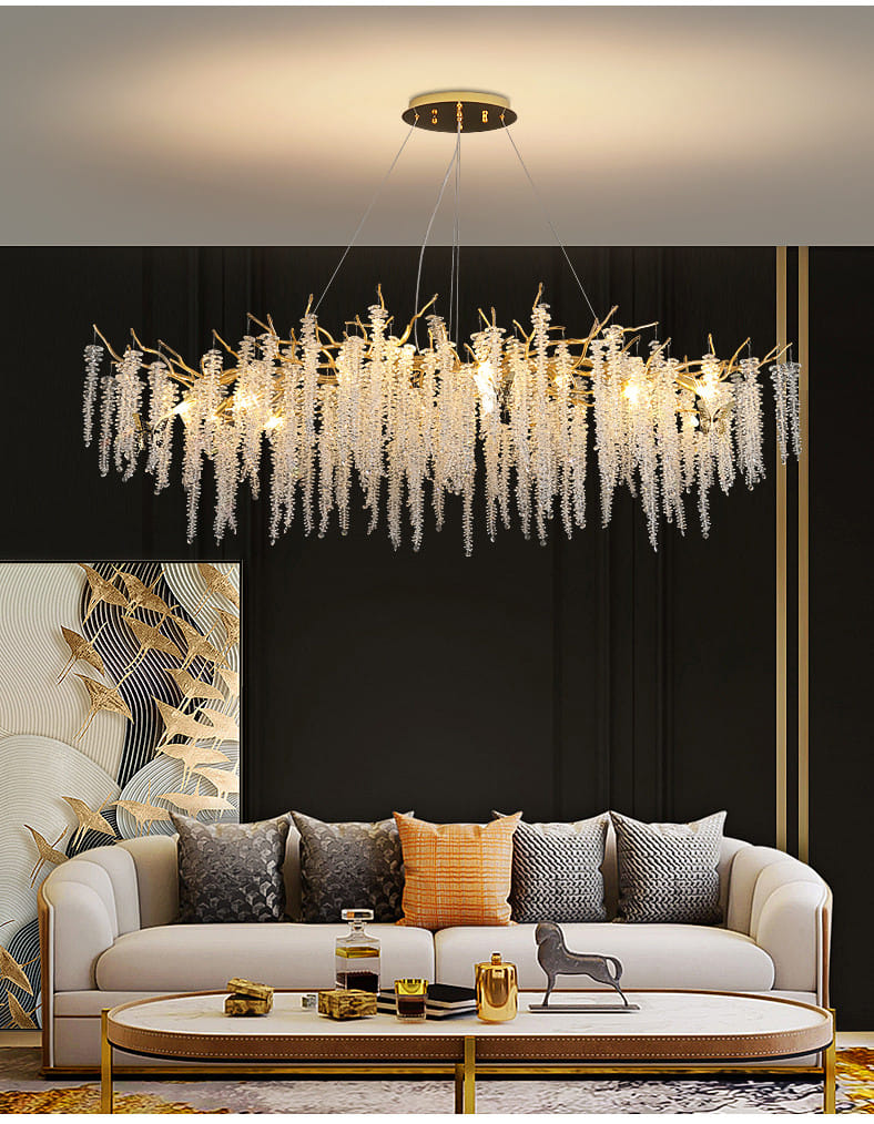 Creative Designer Luxury Gold Luster Crystal Chandelier