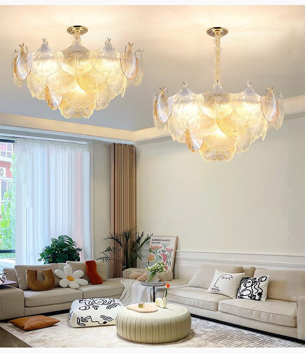 Nordic Luxury French Style Shell Shape Glass Chandelier ( Dia 750mm )