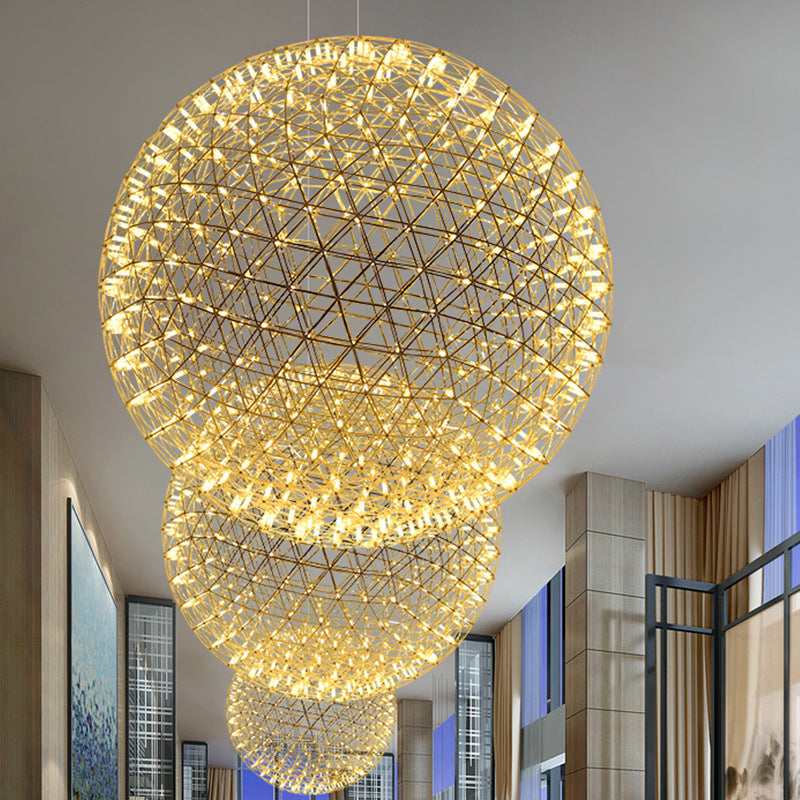 Modern Loft Stainless Steel Luster Sparkle Ball LED Pendant