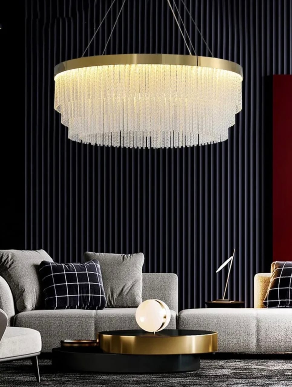 Post Modern American Style Luxurious LED Chandelier ,2025 New Tassel Crystal