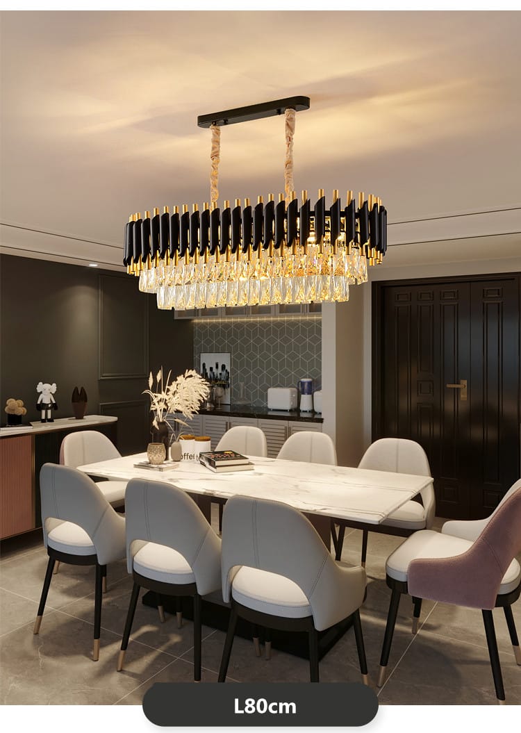 Post Modern Luxury Black & Gold Crystal Chandelier