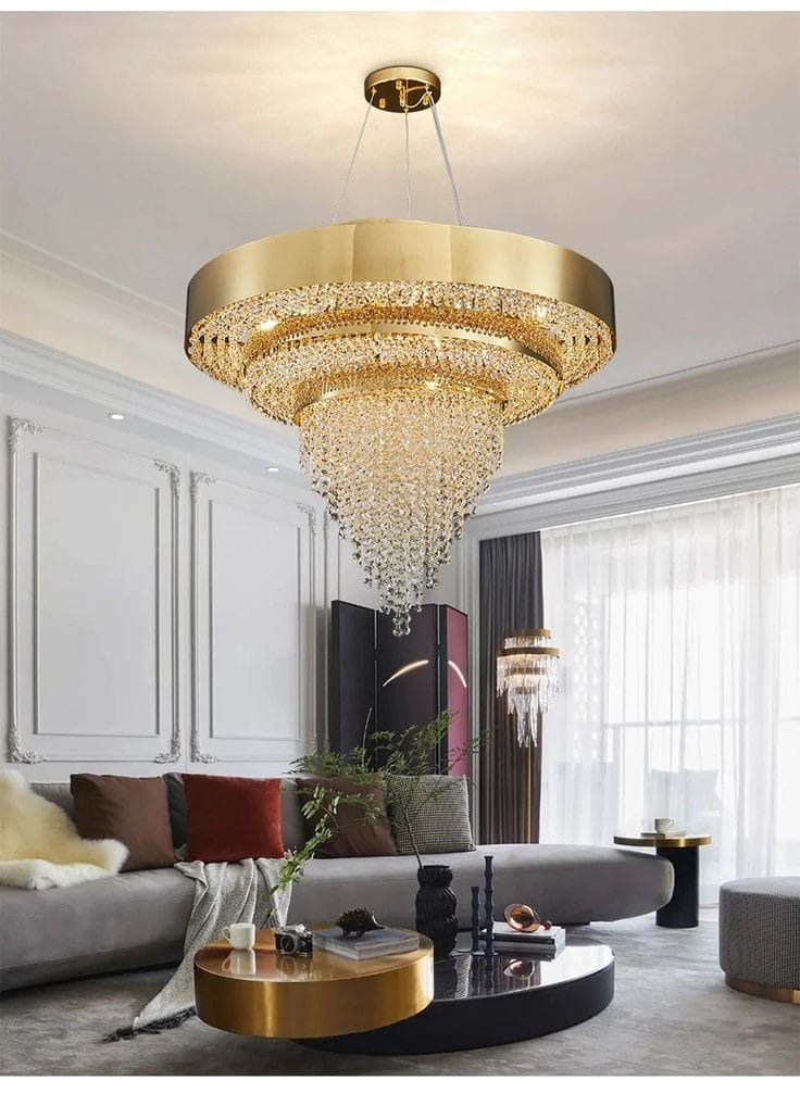 Modern Luxury Luster Gold Crystal Chandelier