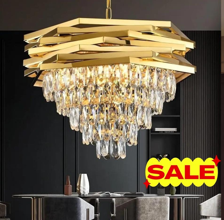 Artistic Designer Luxury Crystal Chandelier ( Size : 800mm Diameter with 7 Crystal Layers)