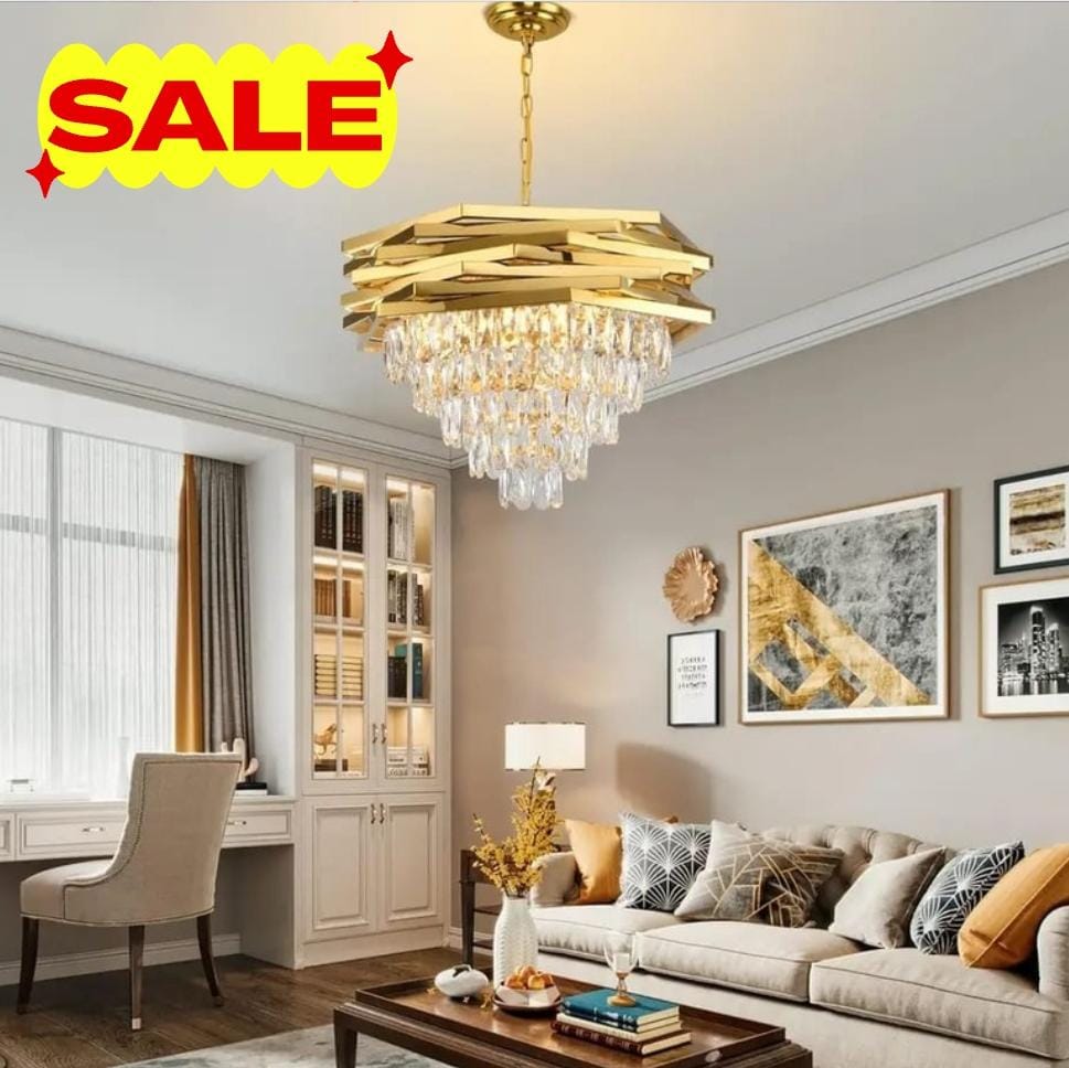 Artistic Designer Luxury Crystal Chandelier ( Size : 800mm Diameter with 7 Crystal Layers)