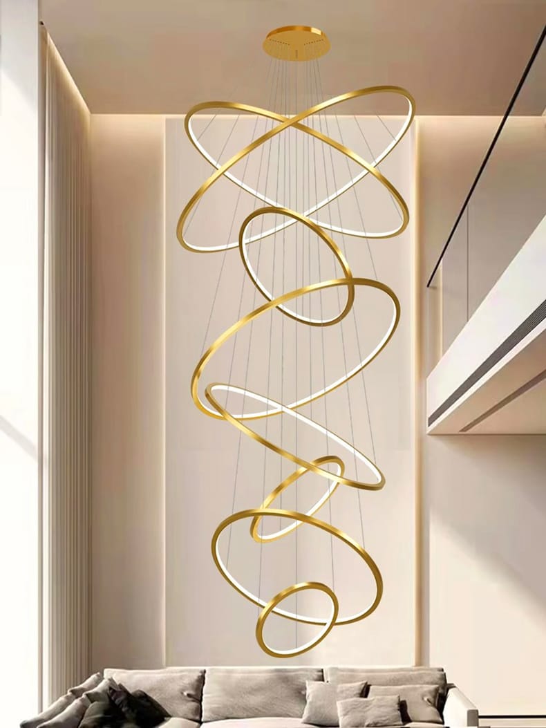 Ultra Modern Creative Luxury Chandelier ( 10 Rings) 15,12,10,9,8,7,6,5,4,3 in Stainless Steel