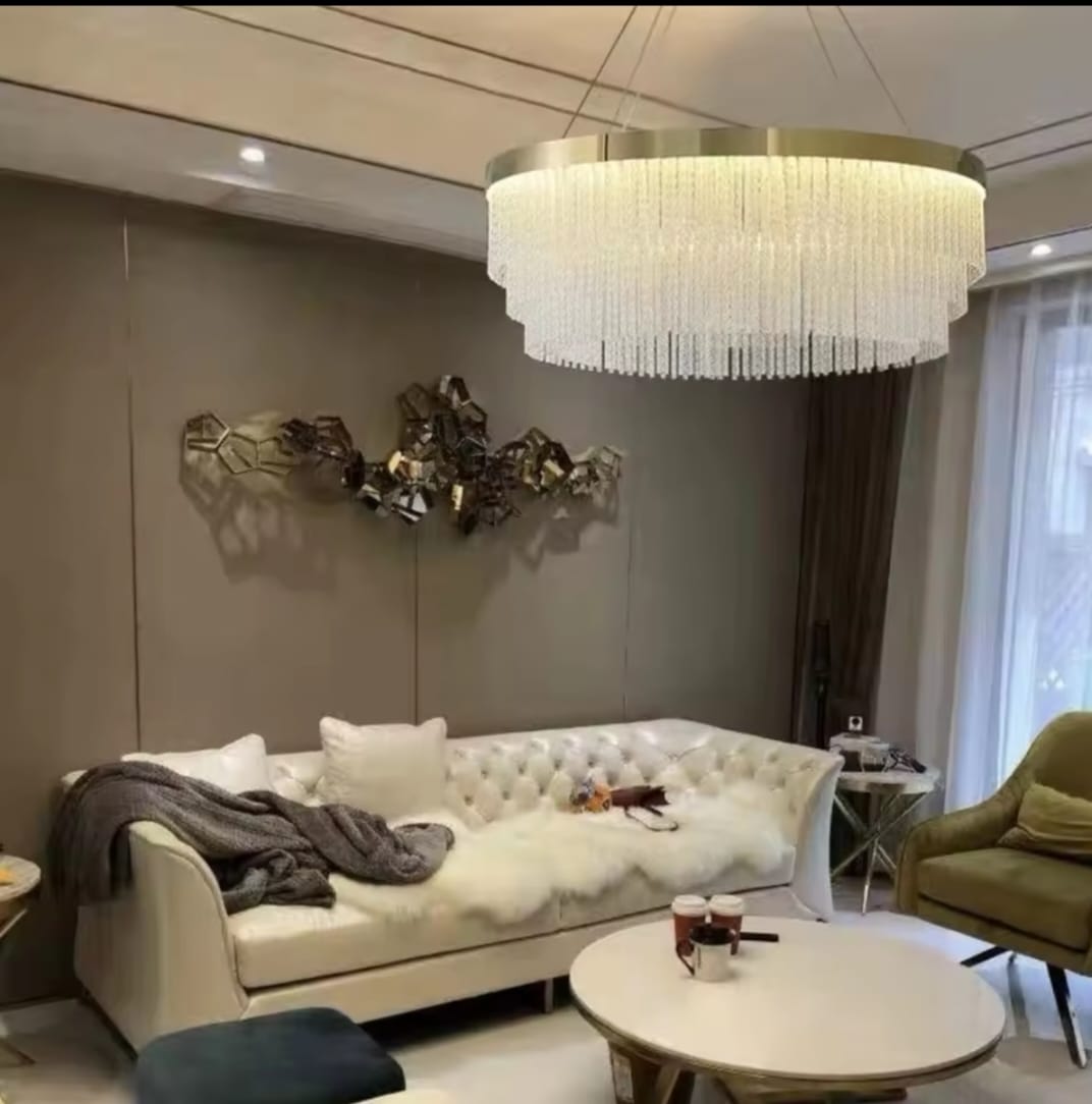 Post Modern American Style Luxurious LED Chandelier ,2025 New Tassel Crystal