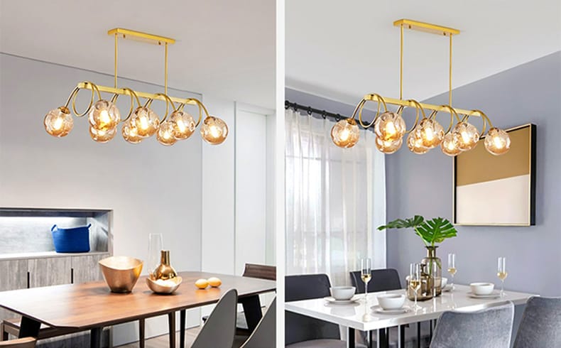 Modern Nordic Eight Glass Chandelier