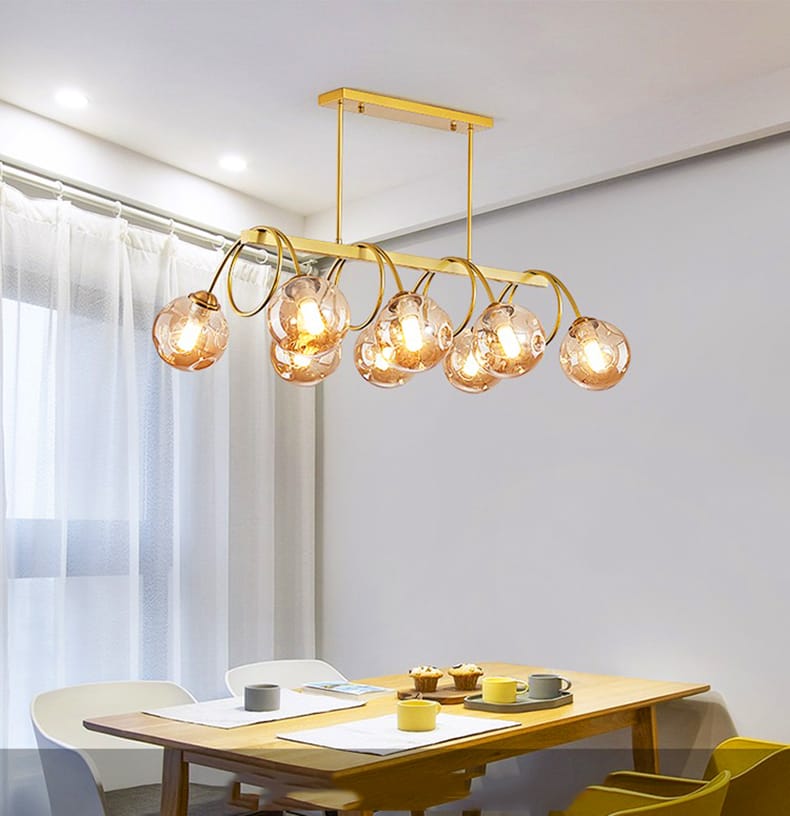 Modern Nordic Eight Glass Chandelier