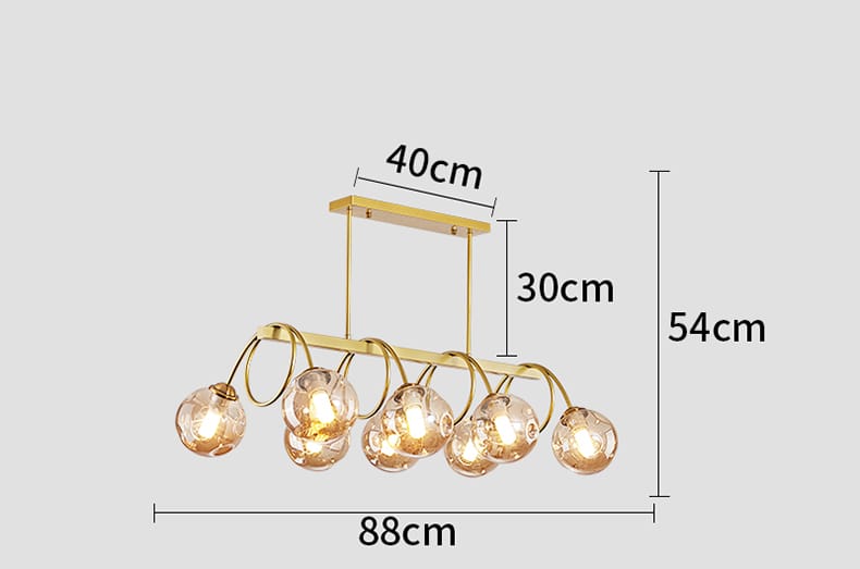 Modern Nordic Eight Glass Chandelier