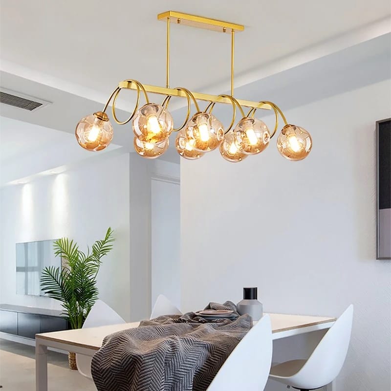 Modern Nordic Eight Glass Chandelier