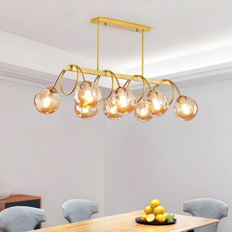 Modern Nordic Eight Glass Chandelier