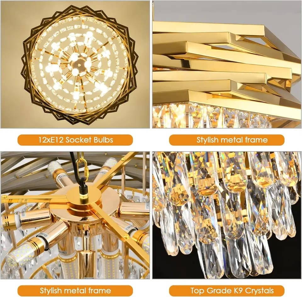 Artistic Designer Luxury Crystal Chandelier ( Size : 800mm Diameter with 7 Crystal Layers)