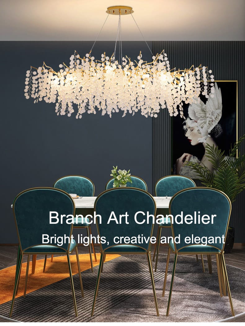 Creative Designer Luxury Gold Luster Money Tree Crystal Chandelier