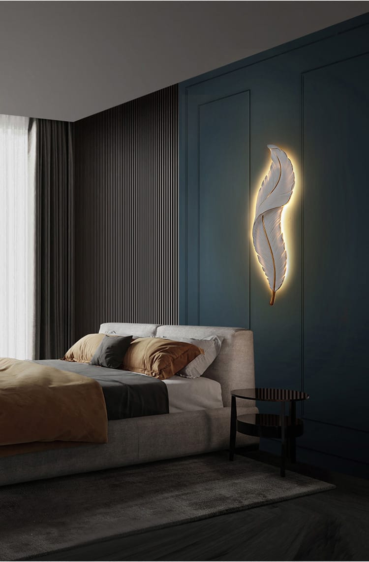 Indoor Nordic Decorative Modern LUXURY Feather Wall Lamp ( 2Feet Length )