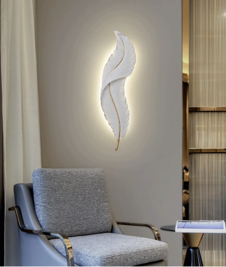 Indoor Nordic Decorative Modern LUXURY Feather Wall Lamp ( 2Feet Length )