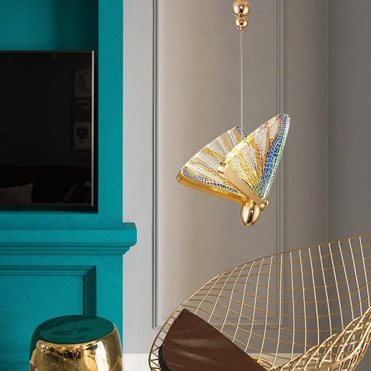 LUXURY Modern Multi Color Butterfly Pendant Light