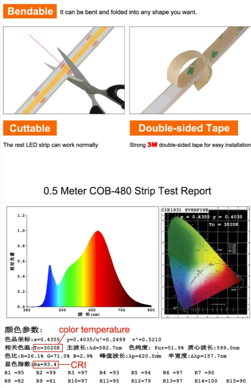 COB Strip Light For Linear Profile ... 5 Meter /Role