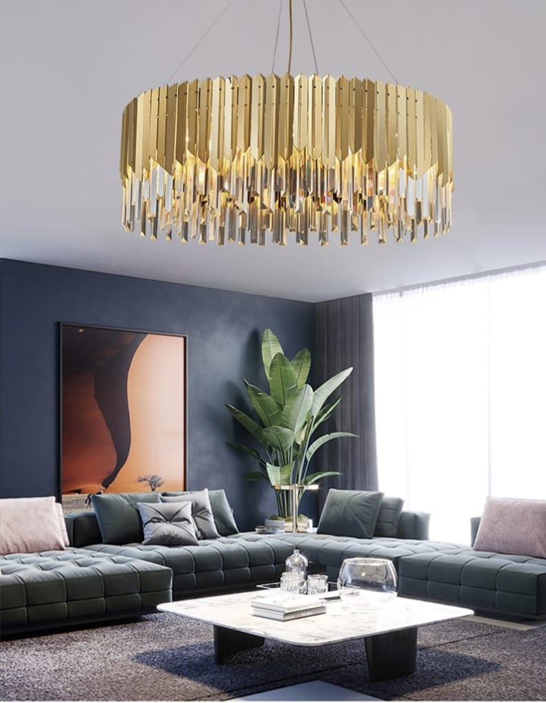 Designer LUXURY Gold Crystal Chandelier