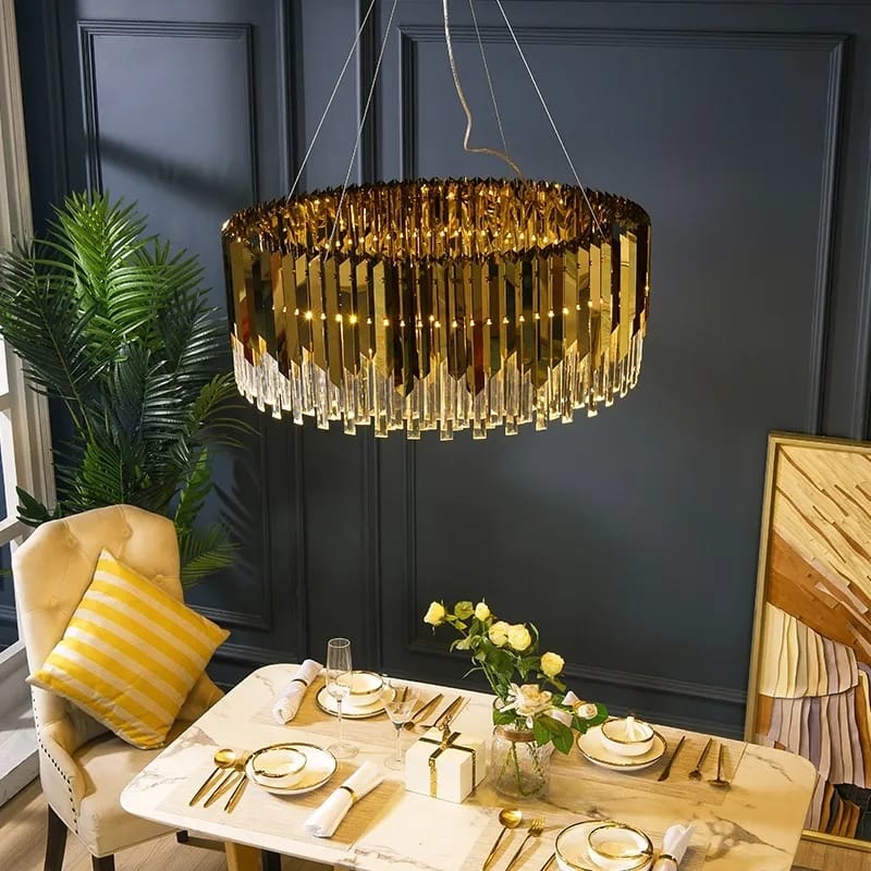 Designer LUXURY Gold Crystal Chandelier