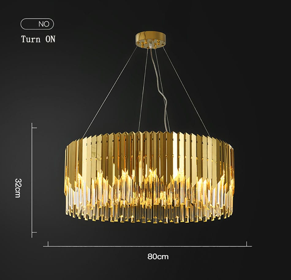 Designer LUXURY Gold Crystal Chandelier