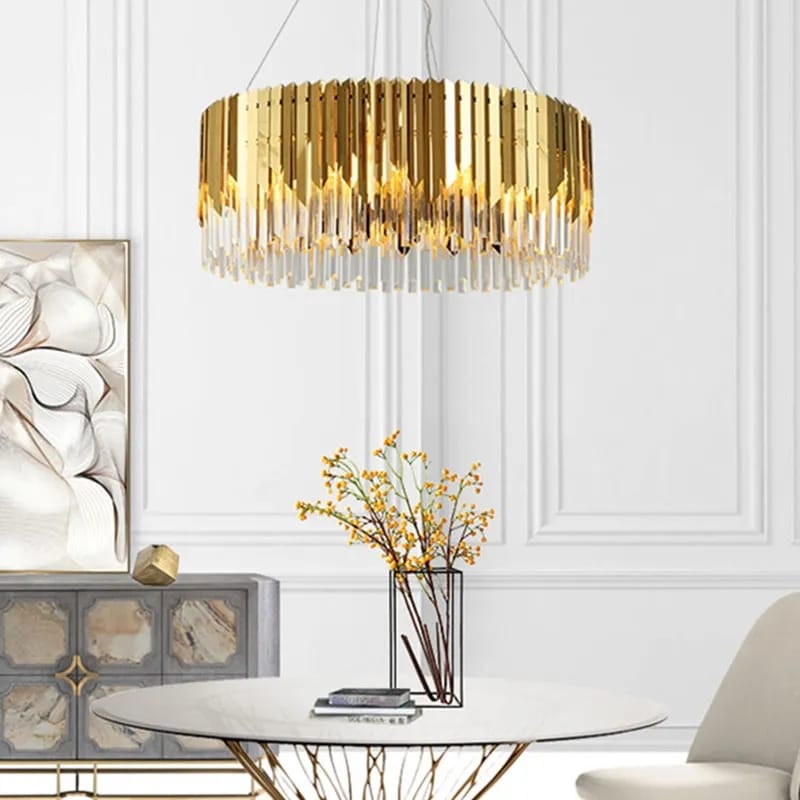 Designer LUXURY Gold Crystal Chandelier