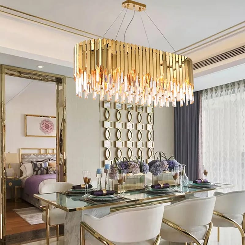 Designer LUXURY Gold Crystal Chandelier