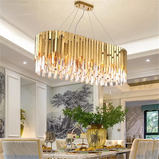 Designer LUXURY Gold Crystal Chandelier