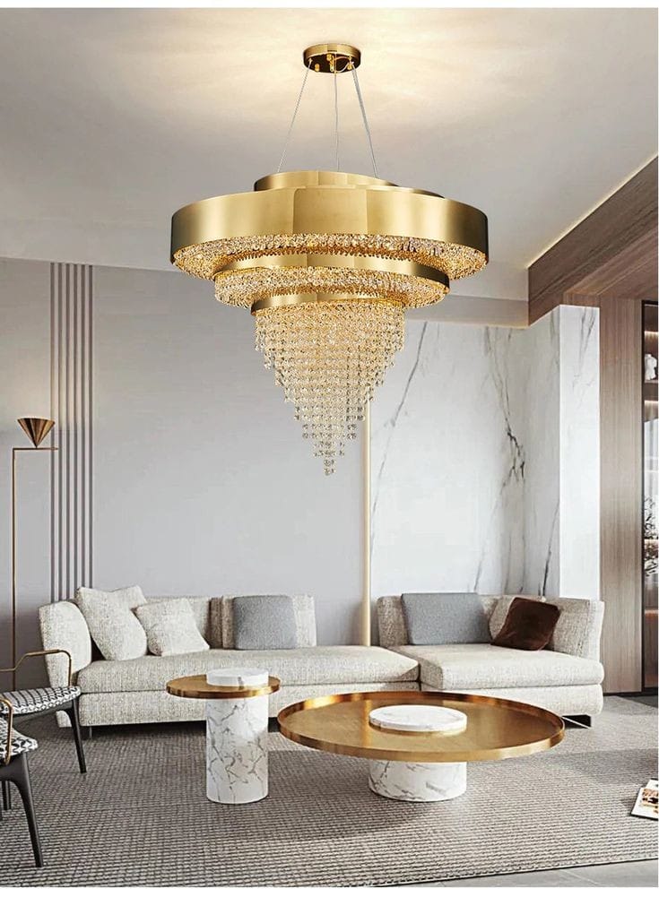 Modern Luxury Luster Gold Crystal Chandelier