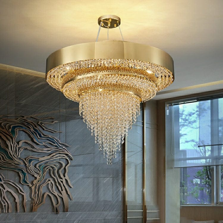 Modern Luxury Luster Gold Crystal Chandelier