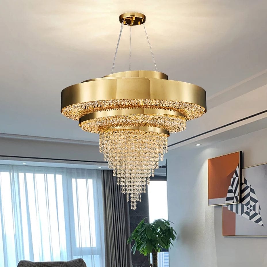 Modern Luxury Luster Gold Crystal Chandelier