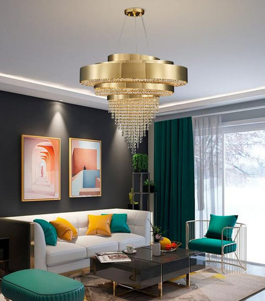 Modern Luxury Luster Gold Crystal Chandelier